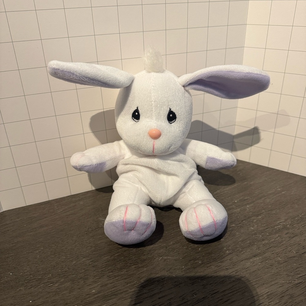 Vintage Enesco Precious Momenta 'Tender Tails' White Bunny Without Tags 1998 - Picture 2 of 6